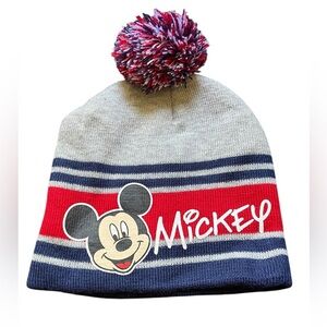 Disney Striped Knit Hat with Red and Navy